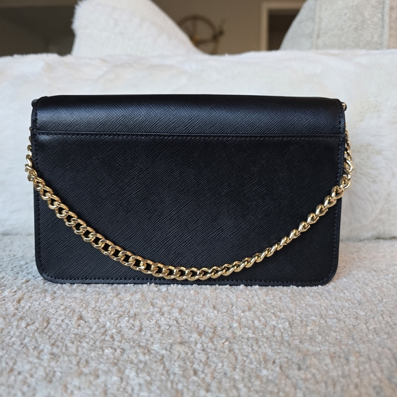 NWOT Kate Spade Black Crossbody with Gold Chain - Picture 3 of 5
